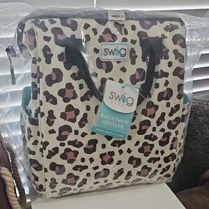 Swig Life Leopard Print Backpack Cooler